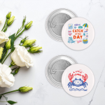 Pin Badges Buttons Summer Quetos Illustration Size 58mm Pin Badges Buttons Summer Quetos Illustration Size 58mm